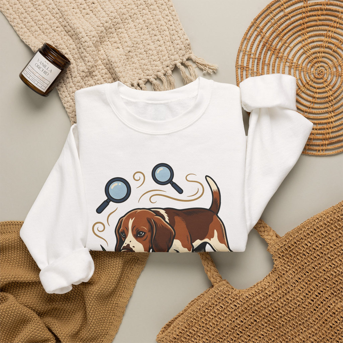 Beagle Pet Sweatshirt Dog Comedy Gift Women Animated Sweatshirt Hound Sweatshirt Dog Fan Cartoon Sweatshirt Humor Graphic Classic Loupe Sweatshirt