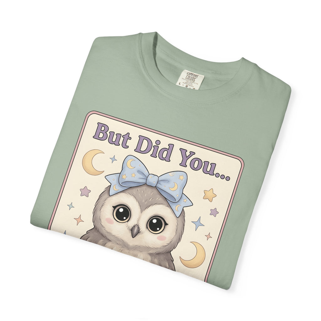 Owl Bow T-Shirt Teachers School Gift Women Kawaii T-Shirt Owl T-Shirt Educator Enthusiast Cute T-Shirt Classroom Graphic Pastel Laptop T-Shirt