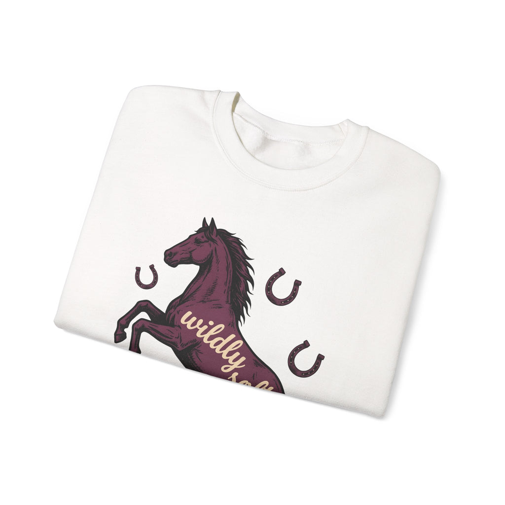 Horse Design Sweatshirt Boho Chic Ranch Gift Women Classic Sweatshirt Equine Sweatshirt Hippie Fan Vintage Sweatshirt Western Graphic Doodle Horseshoe Sweatshirt