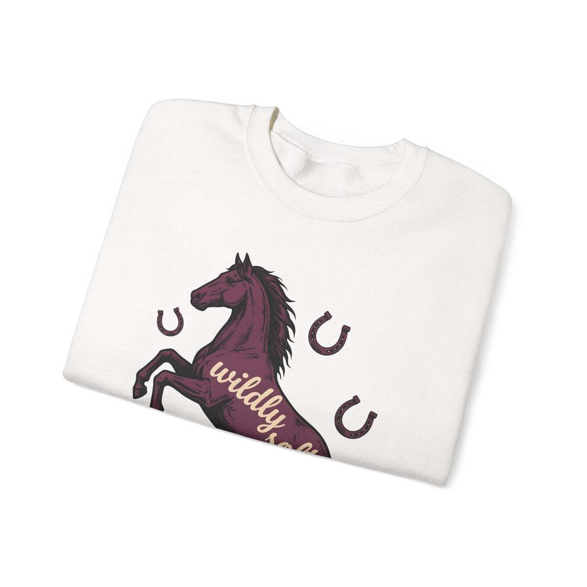 Horse Design Sweatshirt Boho Chic Ranch Gift Women Classic Sweatshirt Equine Sweatshirt Hippie Fan Vintage Sweatshirt Western Graphic Doodle Horseshoe Sweatshirt