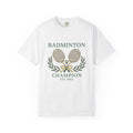 Birdie Rackets T-Shirt Badminton Fitness Gift Women Retro T-Shirt Shuttlecocks T-Shirt Badminton Enthusiast Vintage T-Shirt Workout Graphic Doodle