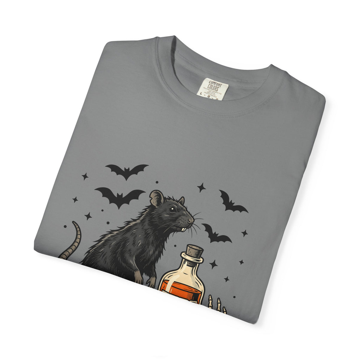 Rodent Brew T-Shirt Halloween Horror Gift Women Hand Drawn T-Shirt Mouse Brew T-Shirt Horror Fan Illustrated Graphic T-Shirt Macabre Skeletal Hand