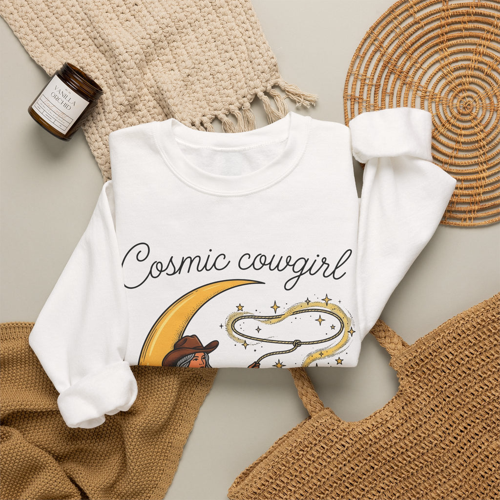 Cowgirl Moon Sweatshirt Cowgirl Cowboy Gift Women Tribal Sweatshirt Moonlight Sweatshirt Rodeo Fan Western Sweatshirt Cowboy Graphic Rustic Shining Stars