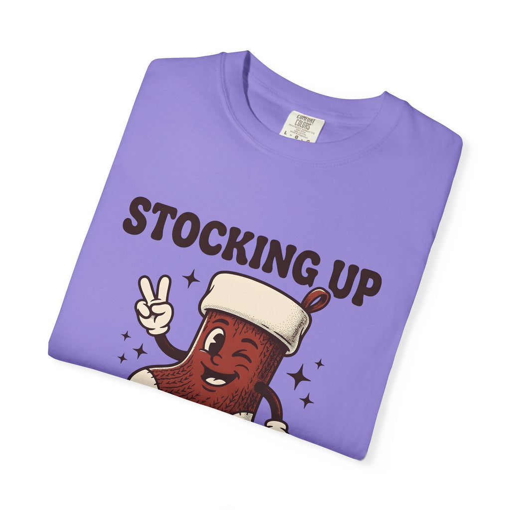 Christmas Stocking Character Christmas Humor Gift Vintage Stocking Holder Christmas Fan Retro T-Shirt