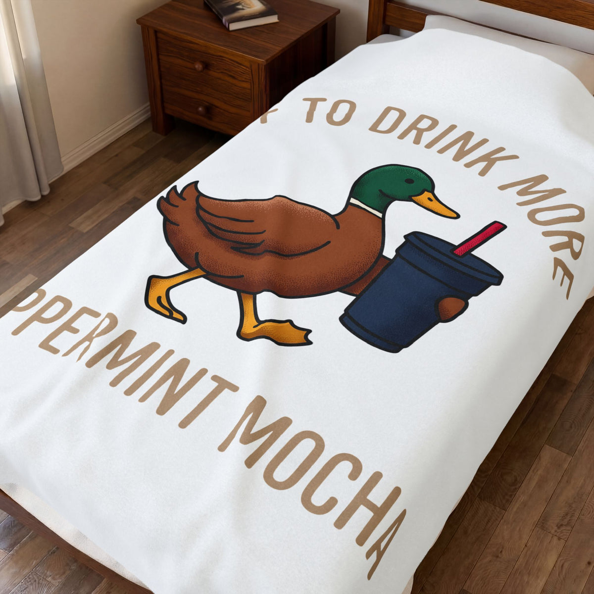 Duck Coffee Glass Blanket Christmas Beverage Gift Women Doodle Blanket Coffee Blanket Blanket Xmas Fan Coffee Cup Blanket Drink Graphic Old School