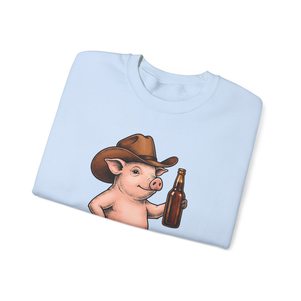 Western Pig Cowgirl Country Gift Cartoon Swine Rodeo Fan Rustic Old School Sweatshirt