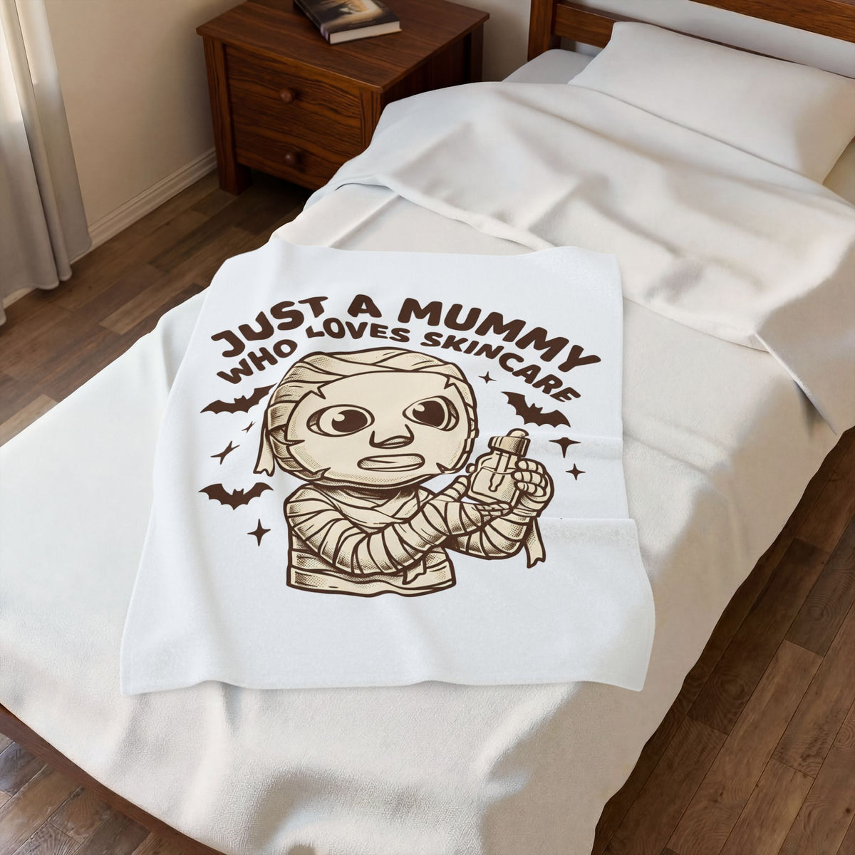 Mummy Costume Blanket Halloween Makeup Gift Women Animated Blanket Wrap Blanket Horror Fan Cartoon Blanket Cosmetics Graphic