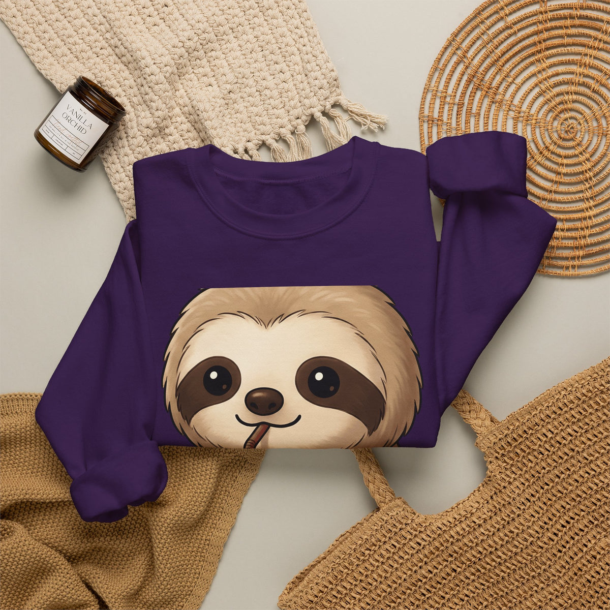 Sloth Java Sweatshirt Coffee Creature Gift Women Playful Sweatshirt Java Sweatshirt Coffee Fan Cute Sweatshirt Animal Graphic Sketch Cup Sweatshirt