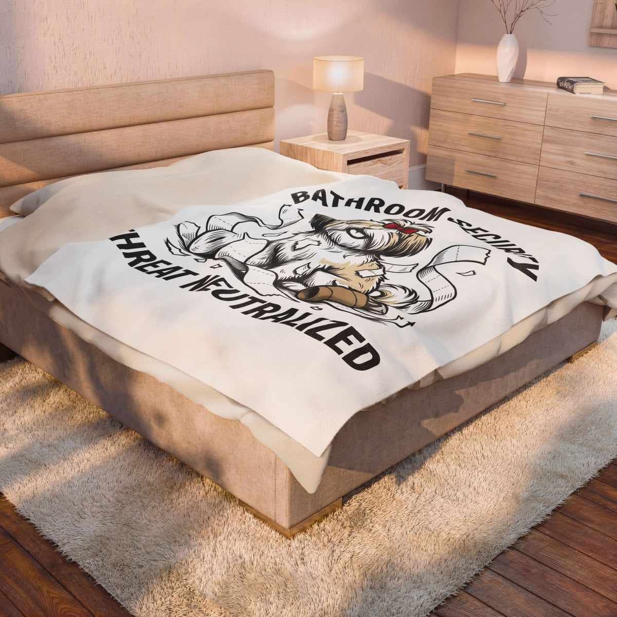 Shih Tzu Puppy Blanket Dog Joke Gift Women Comic Blanket Puppy Blanket Dog Fan Cartoon Blanket Humor Graphic Sketch Bathroom Paper Blanket