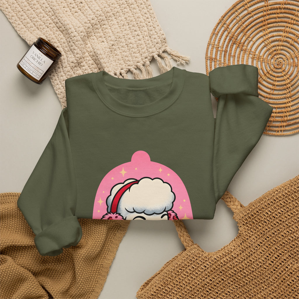 Poodle Dog Christmas Dog Gift Cartoon Poodle Xmas Fan Funny Dog Retro Earmuffs Sweatshirt