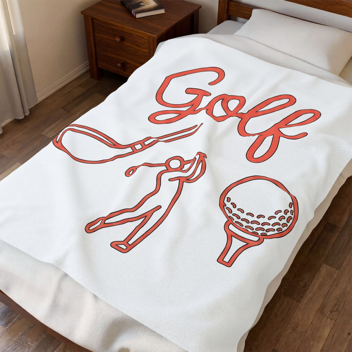 Golf Athlete Blanket Golf Pastime Gift Women Simple Design Blanket Golfer Blanket Golfing Enthusiast Minimalist Blanket Leisure Graphic Outline