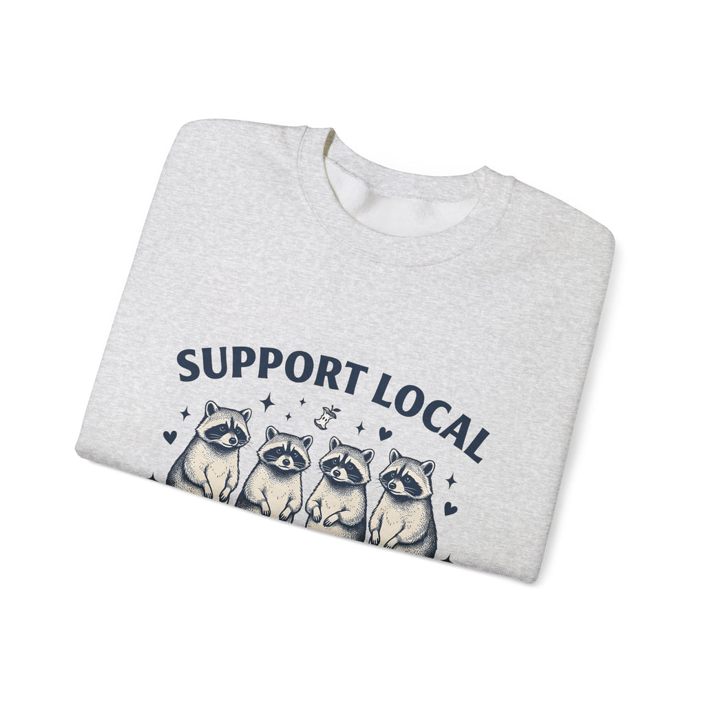 Raccoon Family Sweatshirt Raccoon Pet Gift Women Classic Sweatshirt Trash Panda Sweatshirt Raccoon Fan Vintage Sweatshirt Animal Graphic Doodle Heart Shapes