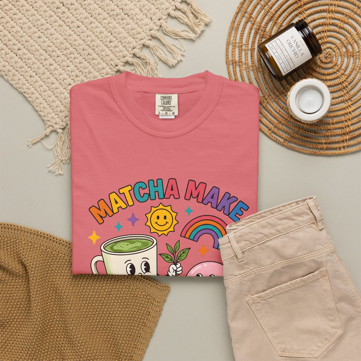 Tea Cup T-Shirt Desserts Sweets Gift Women Illustration T-Shirt Teacup T-Shirt Pastry Fan Drawing Design Old School Asian Treat T-Shirt