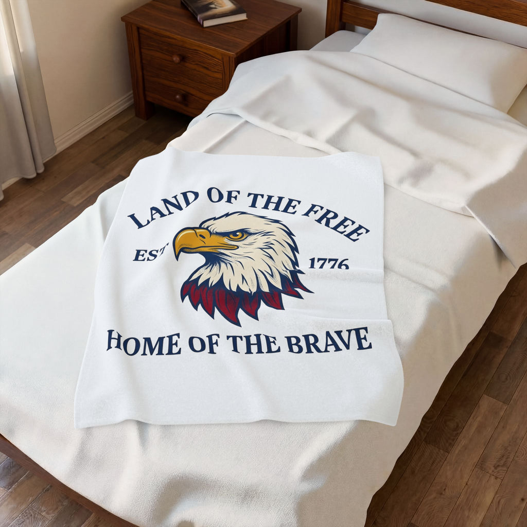 Bald Eagle Blanket America Patriotism Gift Women Line Art Blanket Eagle Blanket American Enthusiast Illustration Graphic Cartoon Patriotic Graphic