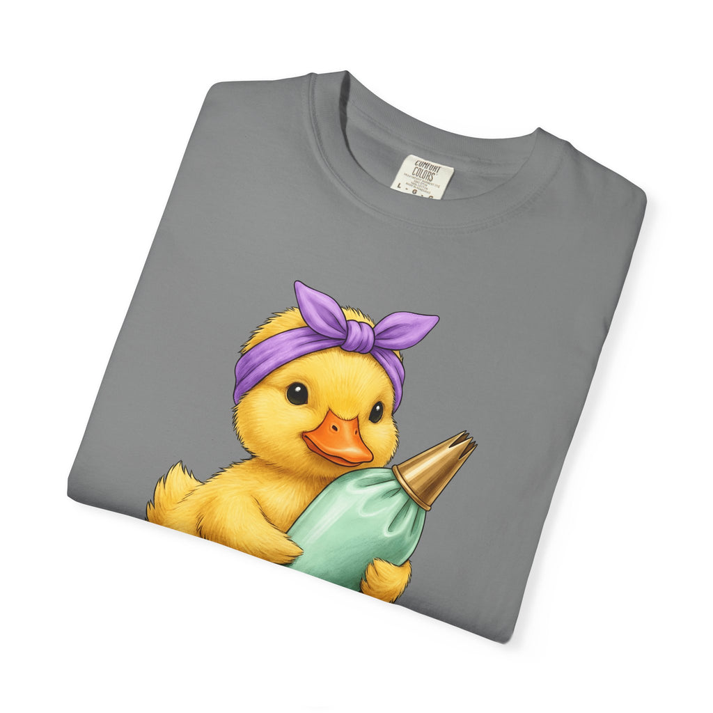 Duck Baker T-Shirt Moms Confectionery Gift Women Cartoon T-Shirt Duck T-Shirt Motherhood Fan Toon T-Shirt Pastry Graphic Outline Bandana T-Shirt