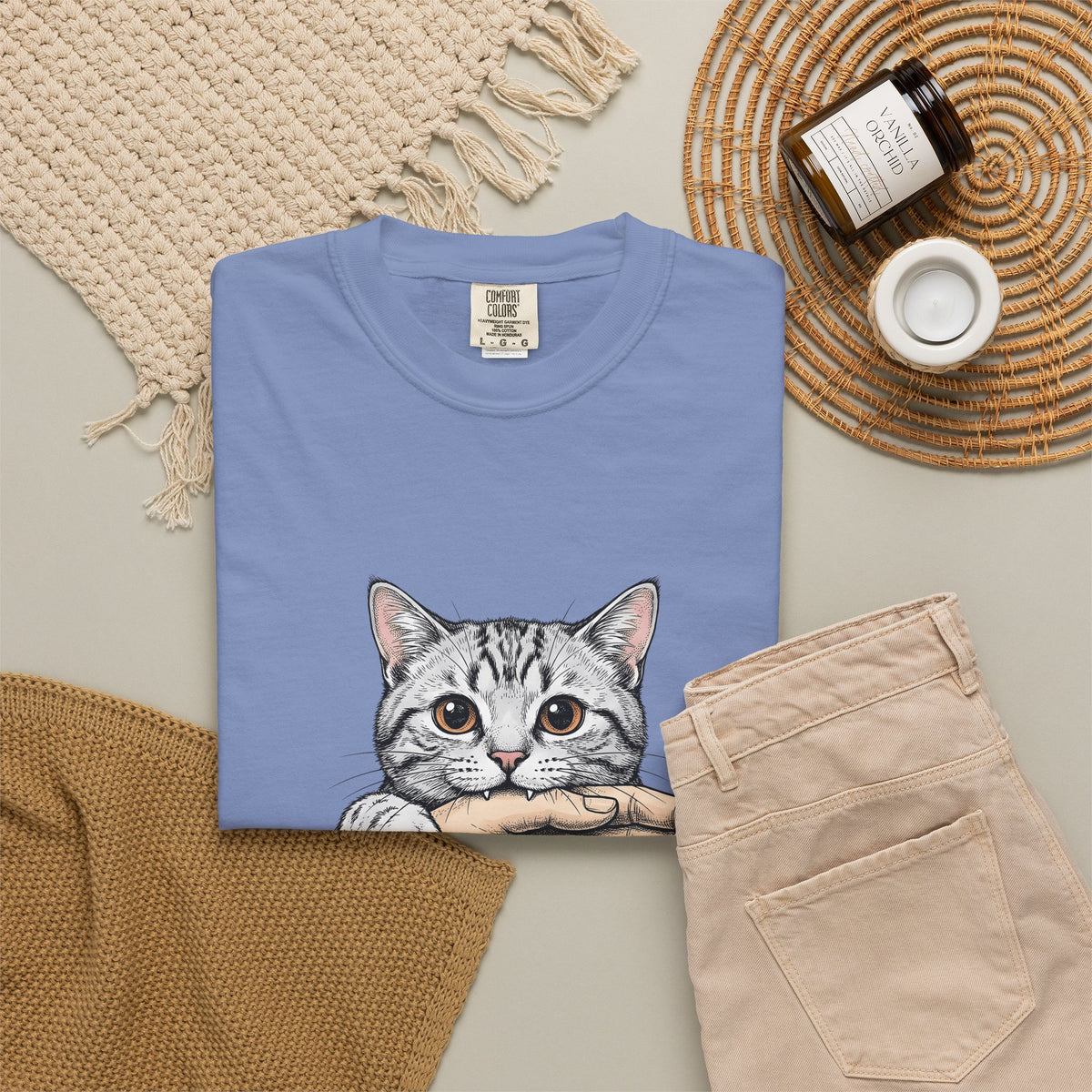 Tabby Cat Cat Humor Gift Hand Drawn Kitty T T-Shirt