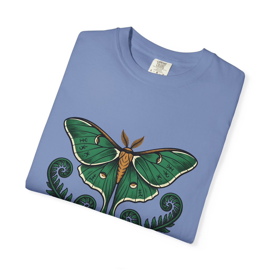 Luna Bug T-Shirt Boho Chic Environment Gift Women Antique T-Shirt Firefly T-Shirt Bohemian Fan Vintage T-Shirt Eco Graphic Line Art Greenery T-Shirt