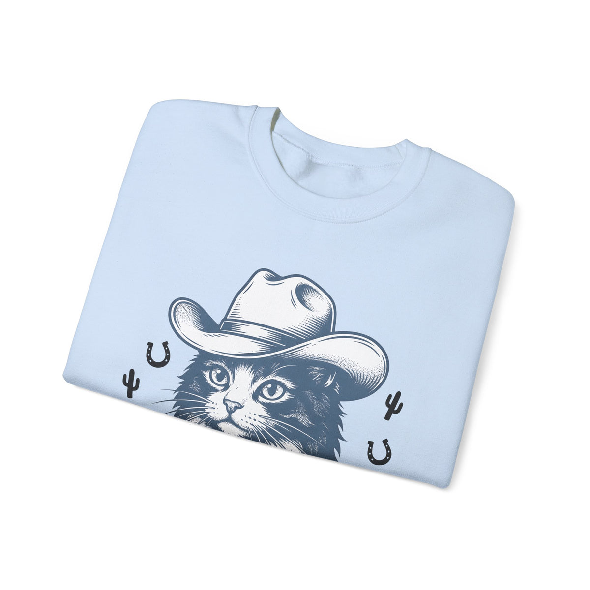 Western Cat Sweatshirt Cat Cowboy Gift Women Distressed Sweatshirt Kitty Sweatshirt Cat Fan Frayed Sweatshirt Rodeo Graphic Doodle Desert Plant Sweatshirt