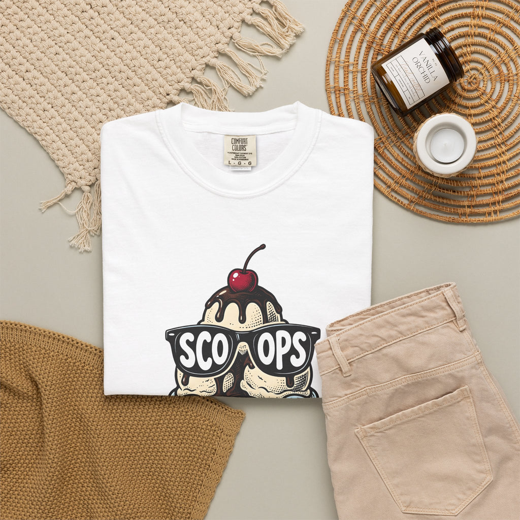 Ice Cream Cone T-Shirt Desserts Cuisine Gift Women Comic T-Shirt Ice Cream T-Shirt Sweets Fan Cartoon T-Shirt Food Graphic Vintage Shades T-Shirt