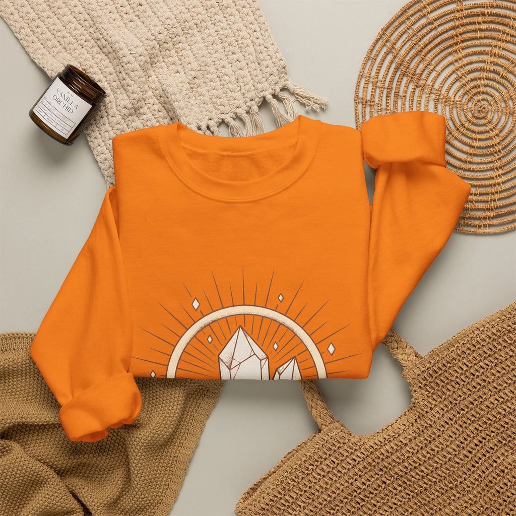 Quartz Cluster Sweatshirt Boho Chic Mystic Gift Women Bohemian Sweatshirt Crystal Cluster Sweatshirt Boho Fan Hippie Sweatshirt Spiritual Graphic Shabby Chic
