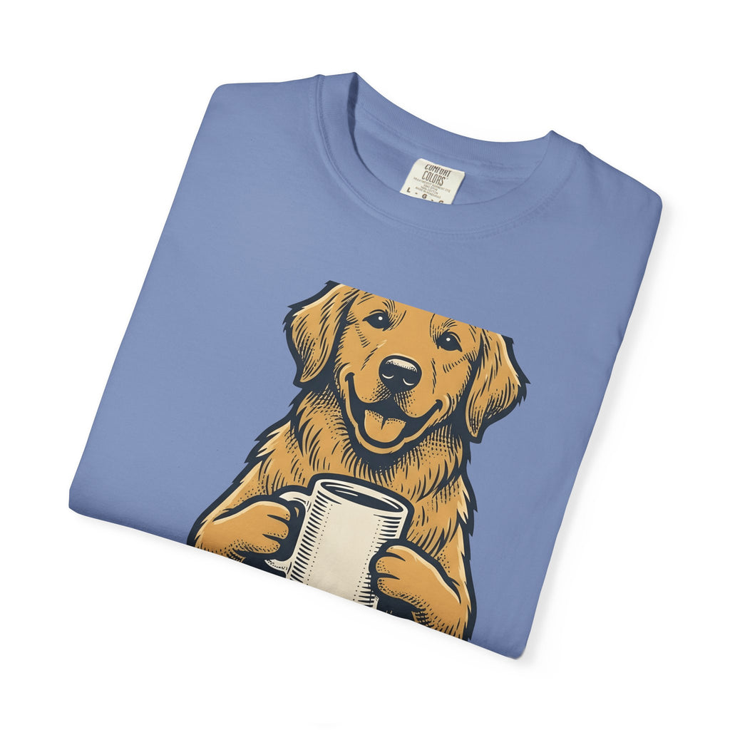 Golden Retriever Dog Coffee Gift Vintage Retriever Dog Fan Puppy Coffee Hand Drawn Coffee T-Shirt