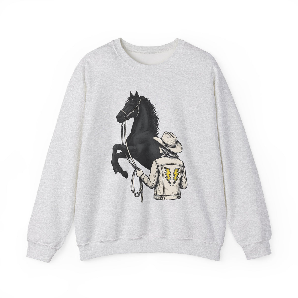 Ranch Horse Sweatshirt Cowgirl Cowboy Gift Women Old School Sweatshirt Ranch Horse Sweatshirt Rodeo Fan Vintage Sweatshirt Cowboy Graphic Line Art Power Bolt