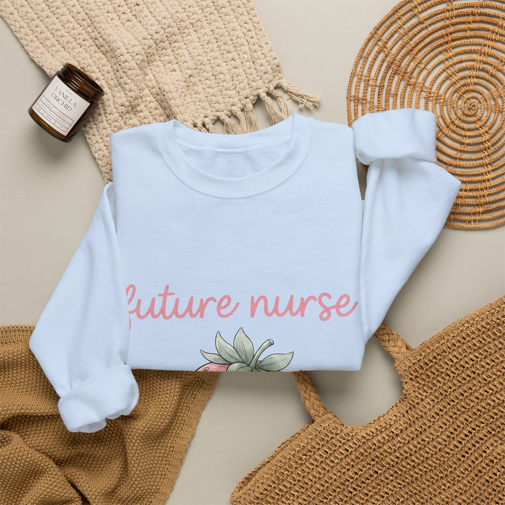 Strawberry Nurse Graduation Gift Pastel Fruit Healthcare Enthusiast Soft Graduate Sweatshirt