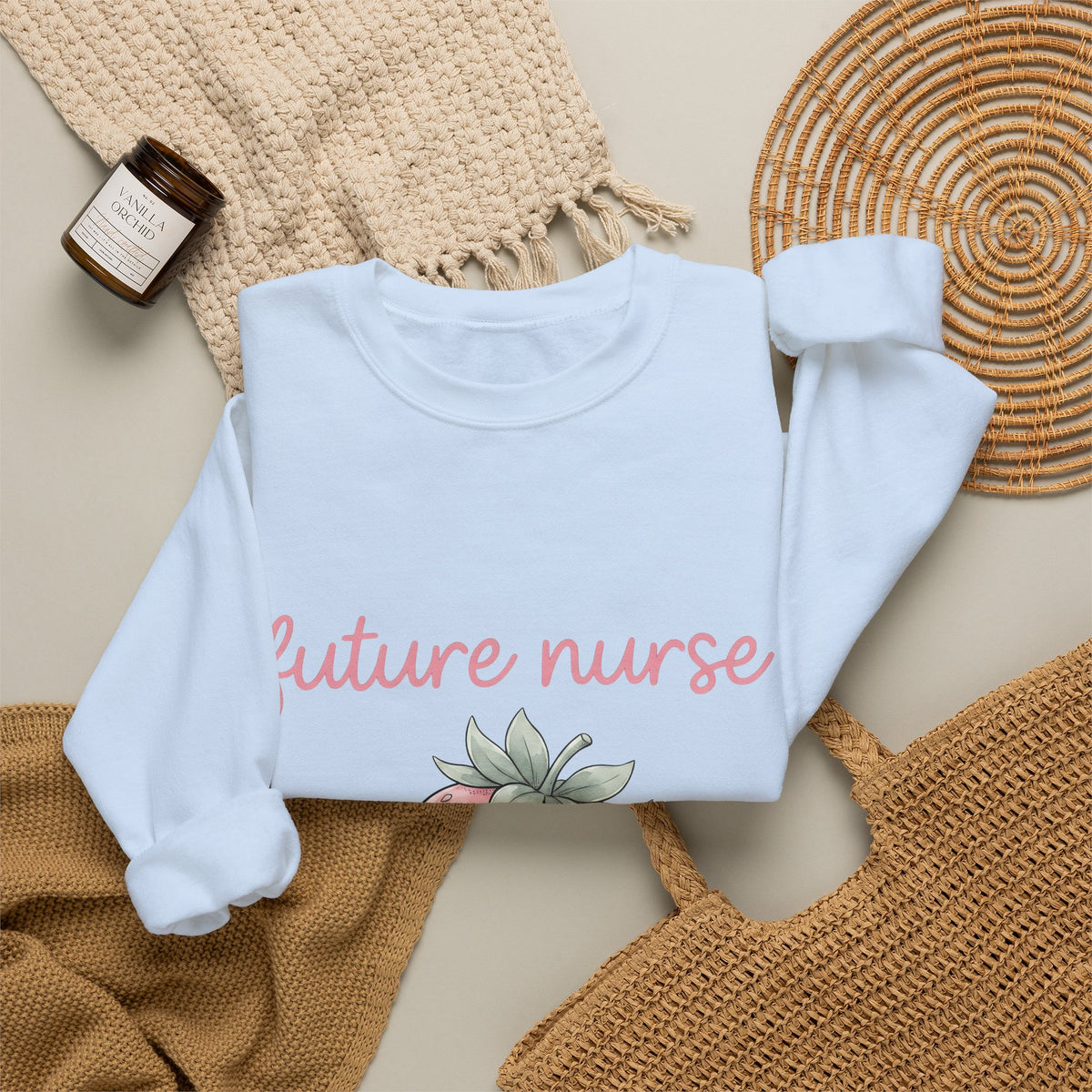 Strawberry Nurse Graduation Gift Pastel Fruit Healthcare Enthusiast Soft Graduate Sweatshirt