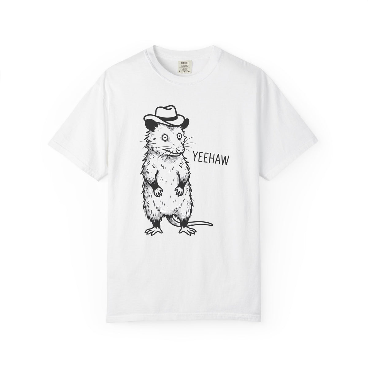 Possum Western Hat T-Shirt Cowgirl Pet Gift Women Line Art T-Shirt Opossum T-Shirt Cowboy Fan Animal Illustration Graphic Hand Drawn Western Hat
