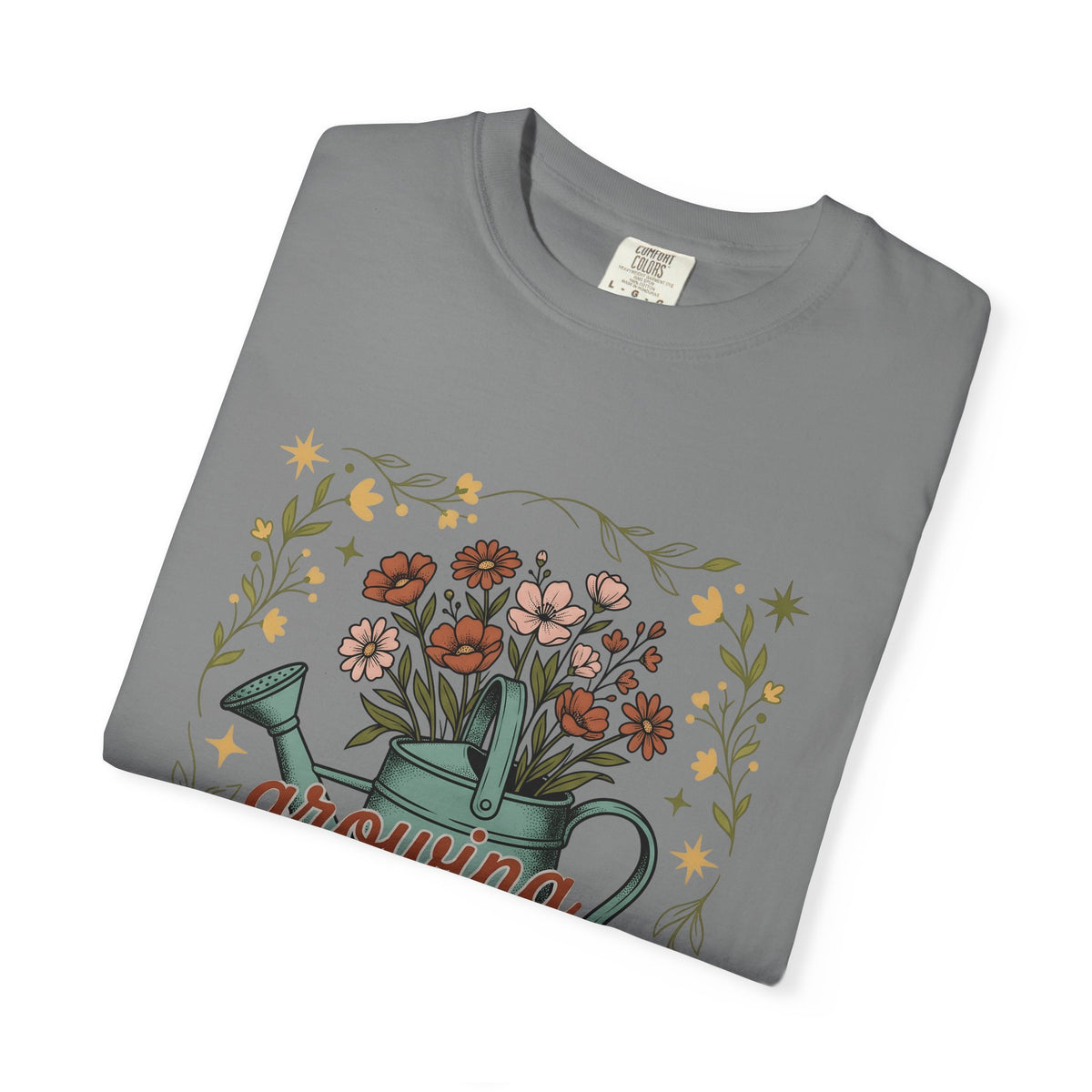 Watering Can Bouquet T-Shirt Teacher Horticulture Gift Women Line Art T-Shirt Flower Arrangement T-Shirt Educator Enthusiast Illustration Design