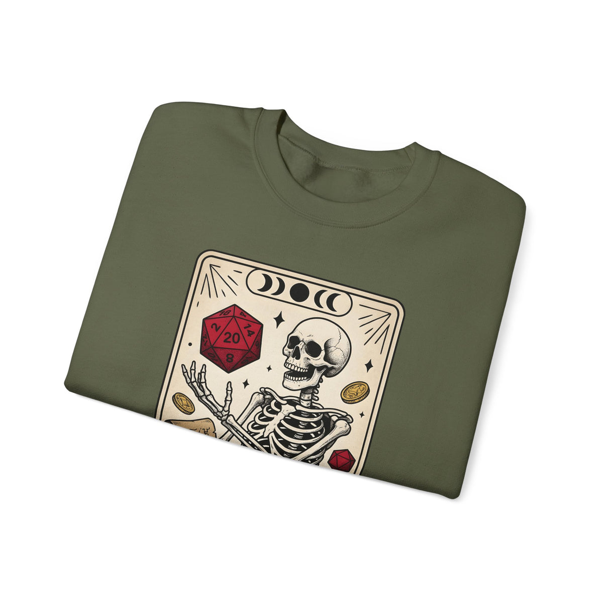 Skull Tarot Card Sweatshirt Tabletop Gaming Roleplaying Gift Women Dark Sweatshirt Tarot Card Sweatshirt Gamer Fan Gothic Sweatshirt Rpg Graphic Retro Game