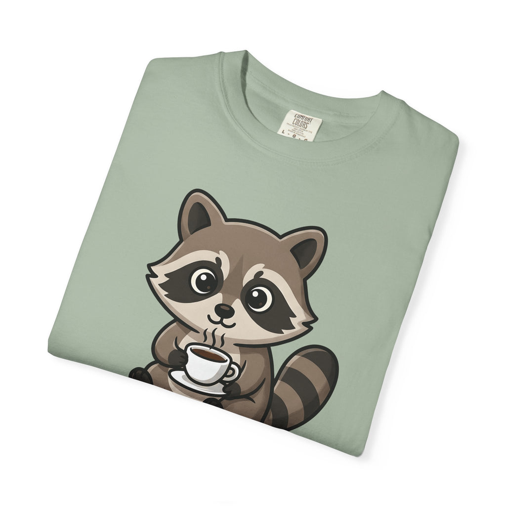 Raccoon Drink Cup T-Shirt Coffee Fauna Gift Women Delightful T-Shirt T-Shirt T-Shirt Coffee Fan Wildlife Graphic T-Shirt Toon Beast T-Shirt