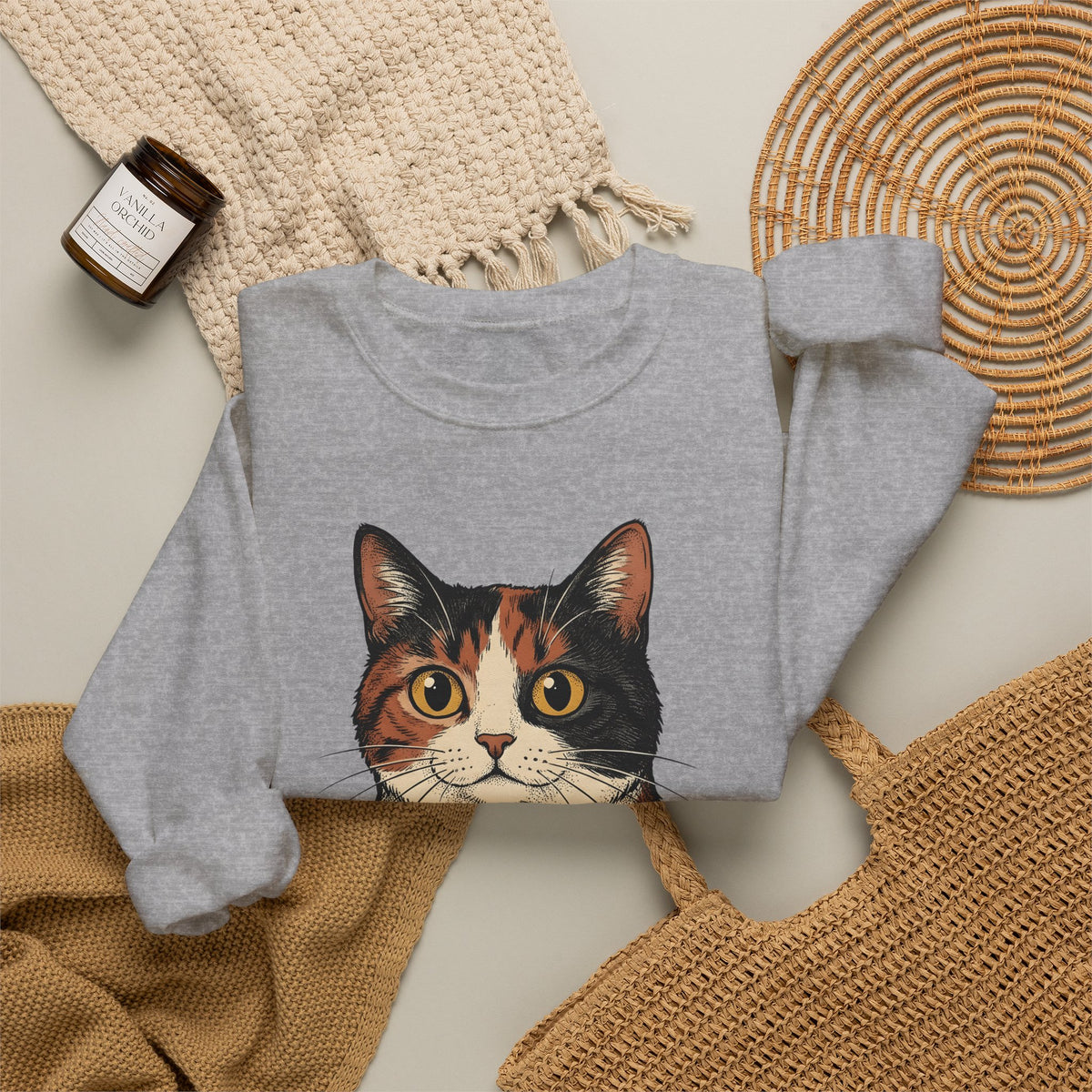 Kitten Sweatshirt Sweatshirt Cat Herbal Gift Women Sketch Sweatshirt Cat Cup Sweatshirt Cat Fan Feline Drawing Sweatshirt Herbalism Graphic Retro Tea Sweatshirt Sweatshirt
