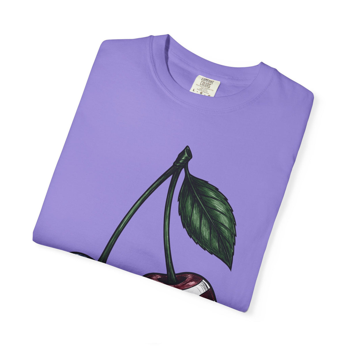 Patriotic Cherries T-Shirt America Fruit Gift Women Hand Drawn T-Shirt Cherries T-Shirt American Enthusiast Illustrated Graphic Vintage Leaf