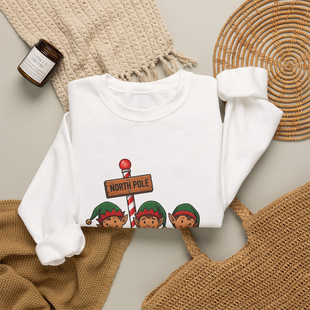 Holiday Elves Sweatshirt Christmas Relatives Gift Women Comic Sweatshirt Elf Sweatshirt Christmas Fan Cartoon Sweatshirt Family Graphic Retro Polar Sign Sweatshirt