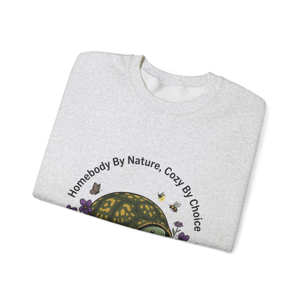 Turtle Cozy Sweatshirt Funny Animal Gift Women Whimsical Sweatshirt Turtle Sweatshirt Humor Fan Cartoon Sweatshirt Wildlife Graphic Hand Drawn Flowers Sweatshirt