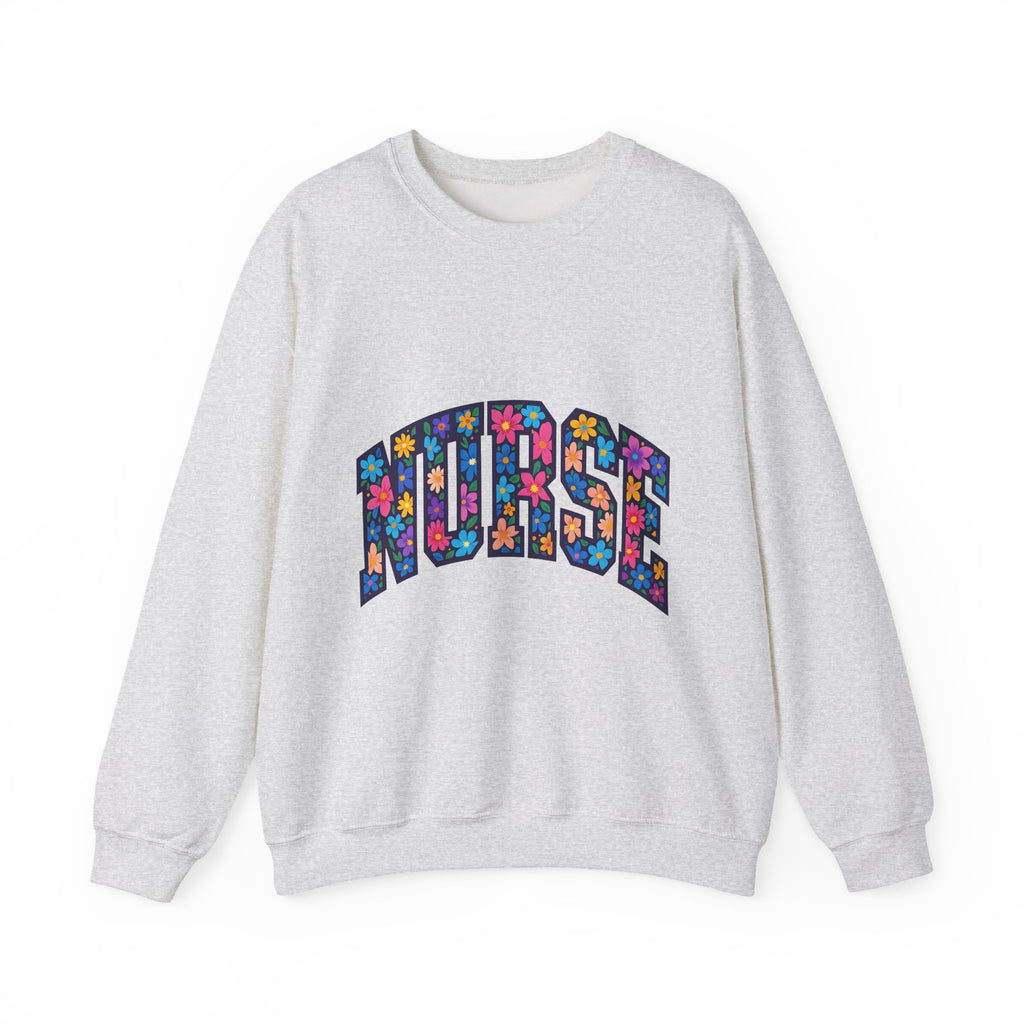 Blossom Lettering Sweatshirt Nurse Thanks Gift Women Striking Sweatshirt Calligraphy Sweatshirt Healthcare Enthusiast Bold Sweatshirt Appreciation Graphic