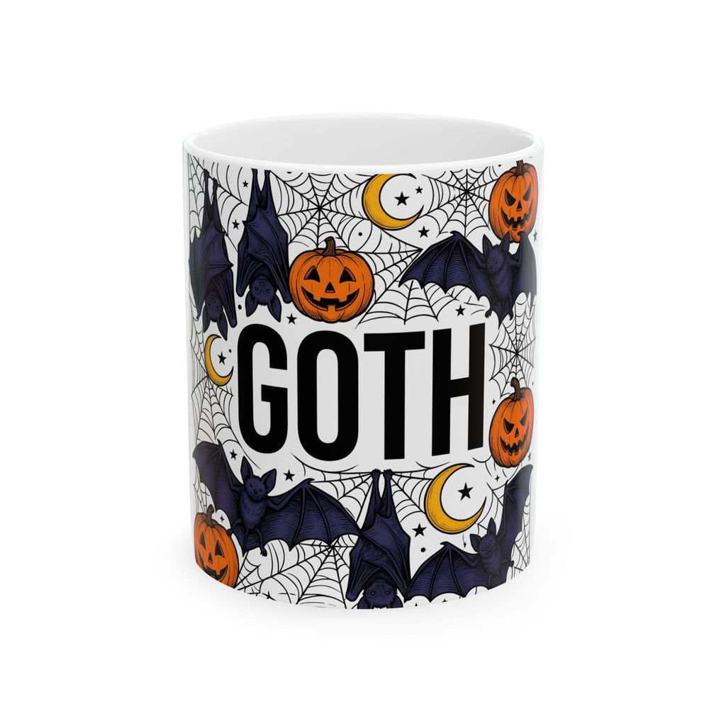 Vampire Pumpkin Goth Autumn Gift Horror Bloodsucking Dark Fan Macabre Fall Hand Drawn Webbing Mug