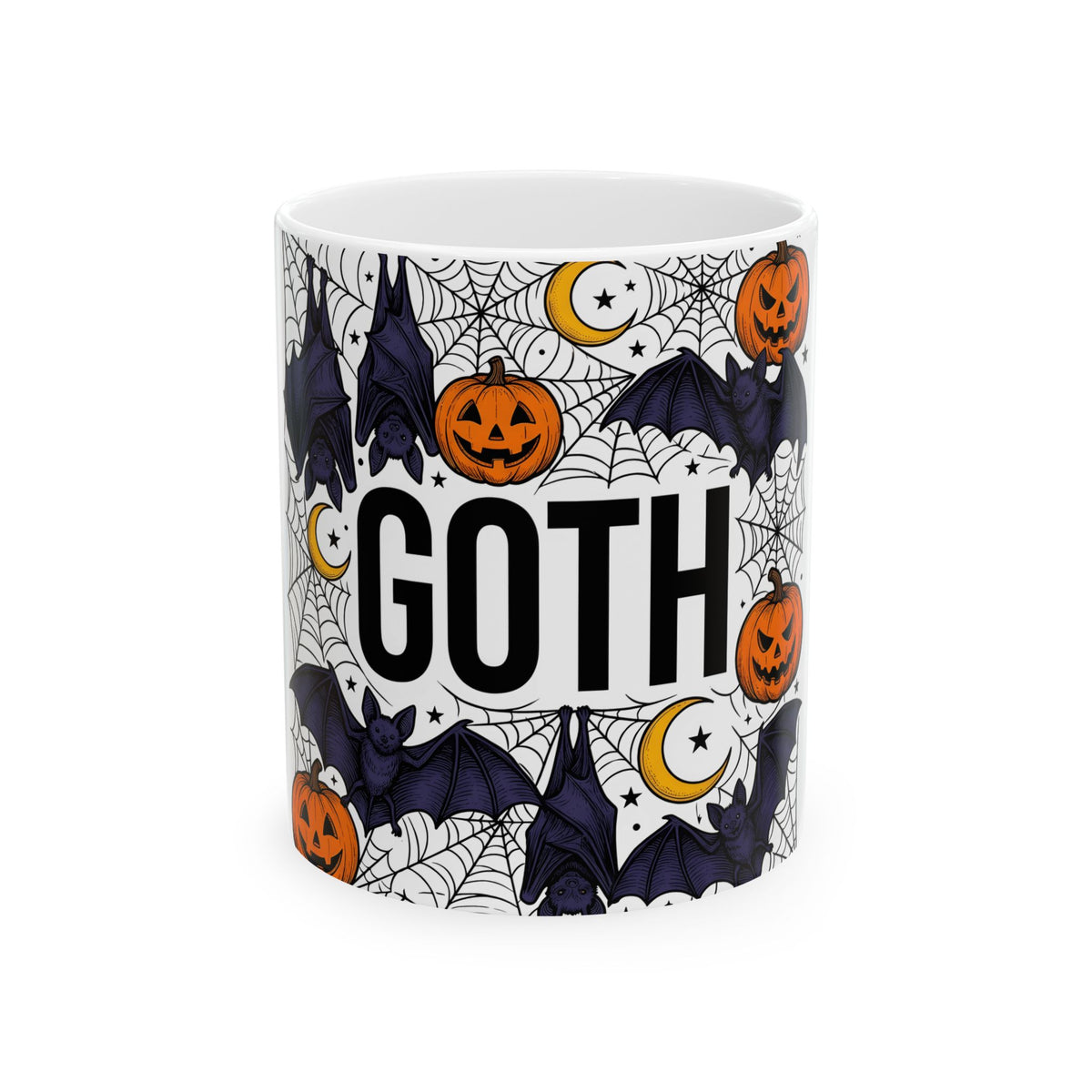 Vampire Pumpkin Goth Autumn Gift Horror Bloodsucking Dark Fan Macabre Fall Hand Drawn Webbing Mug