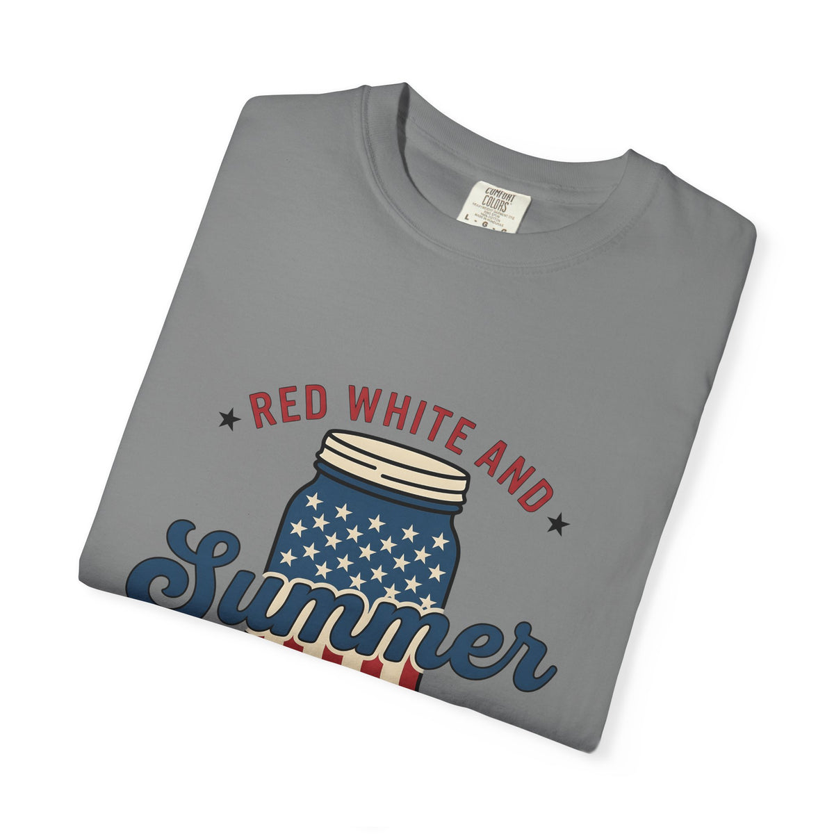 American Mason Jar T-Shirt 4th Of July Summer Decor Gift Women Farmhouse T-Shirt Mason Jar T-Shirt Patriotic Fan Rustic T-Shirt Summer Design