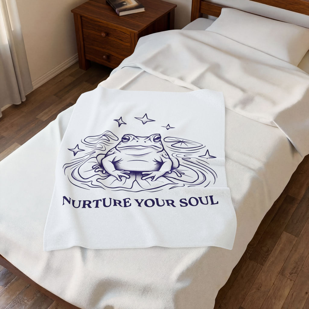 Frog Lotus Bloom Blanket Boho Chic Wellness Gift Women Gypsy Blanket Toad Blanket Bohemian Enthusiast Bohemian Blanket Mindful Graphic Classic