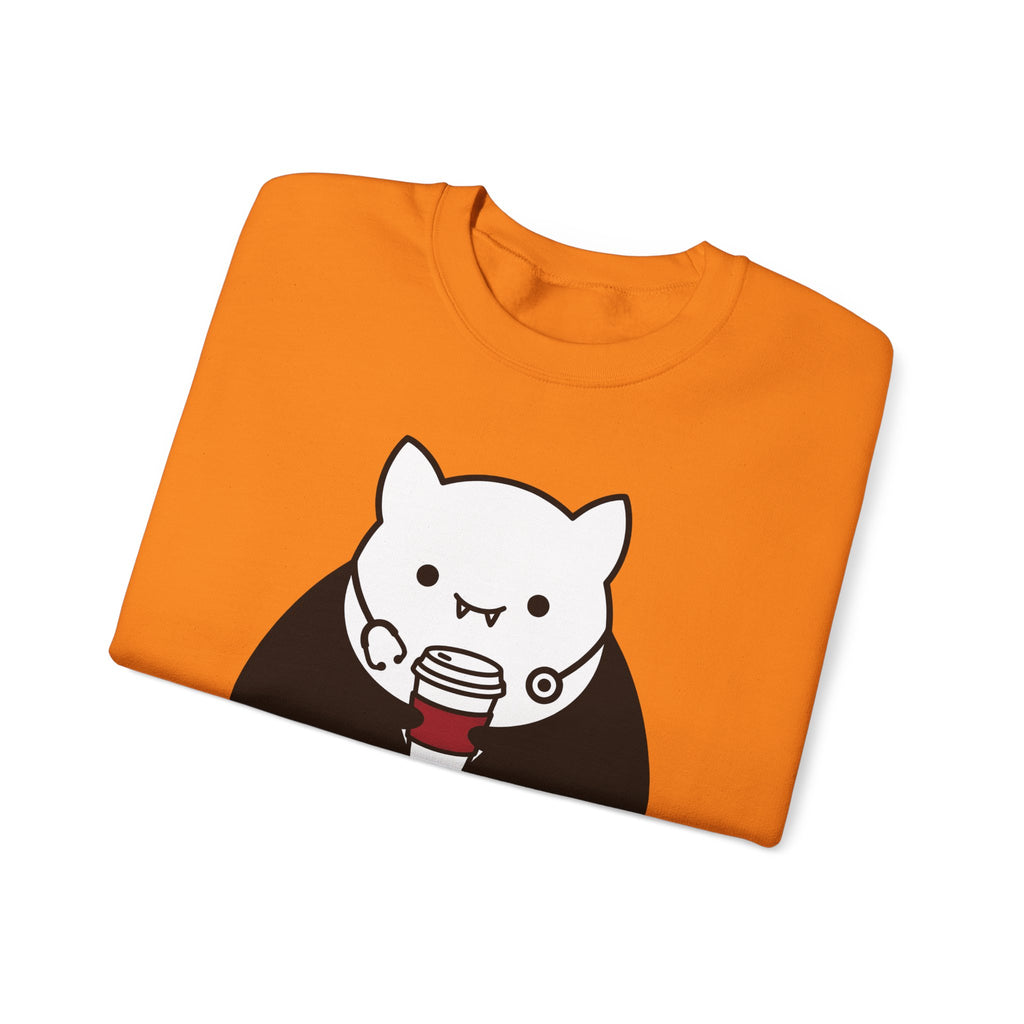 Vampire Coffee Sweatshirt Sweatshirt Nurses Fall Gift Women Cartoon Sweatshirt Coffee Cup Sweatshirt Nurse Enthusiast Comic Sweatshirt Autumn Graphic Clean Nurse