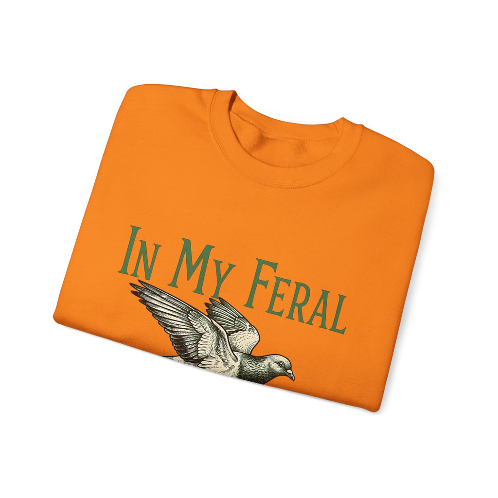 Flying Pigeon Sweatshirt Pickleball Animal Gift Women Vintage Sweatshirt Dove Sweatshirt Paddle Fan Retro Sweatshirt Creature Graphic Hand Drawn Wings Sweatshirt