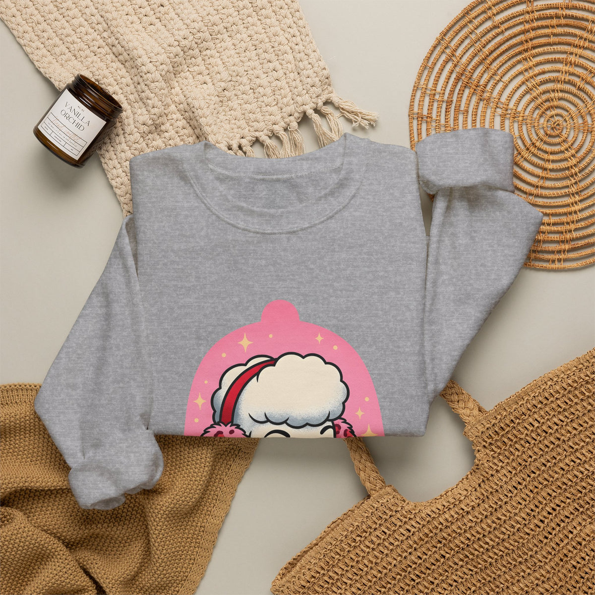 Poodle Dog Christmas Dog Gift Cartoon Poodle Xmas Fan Funny Dog Retro Earmuffs Sweatshirt