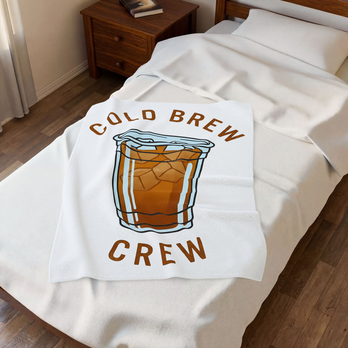 Iced Coffee Cup Blanket Coffee Cuisine Gift Women Modern Blanket Cold Brew Blanket Coffee Fan Contemporary Blanket Food Graphic Sketch Ice Cubes