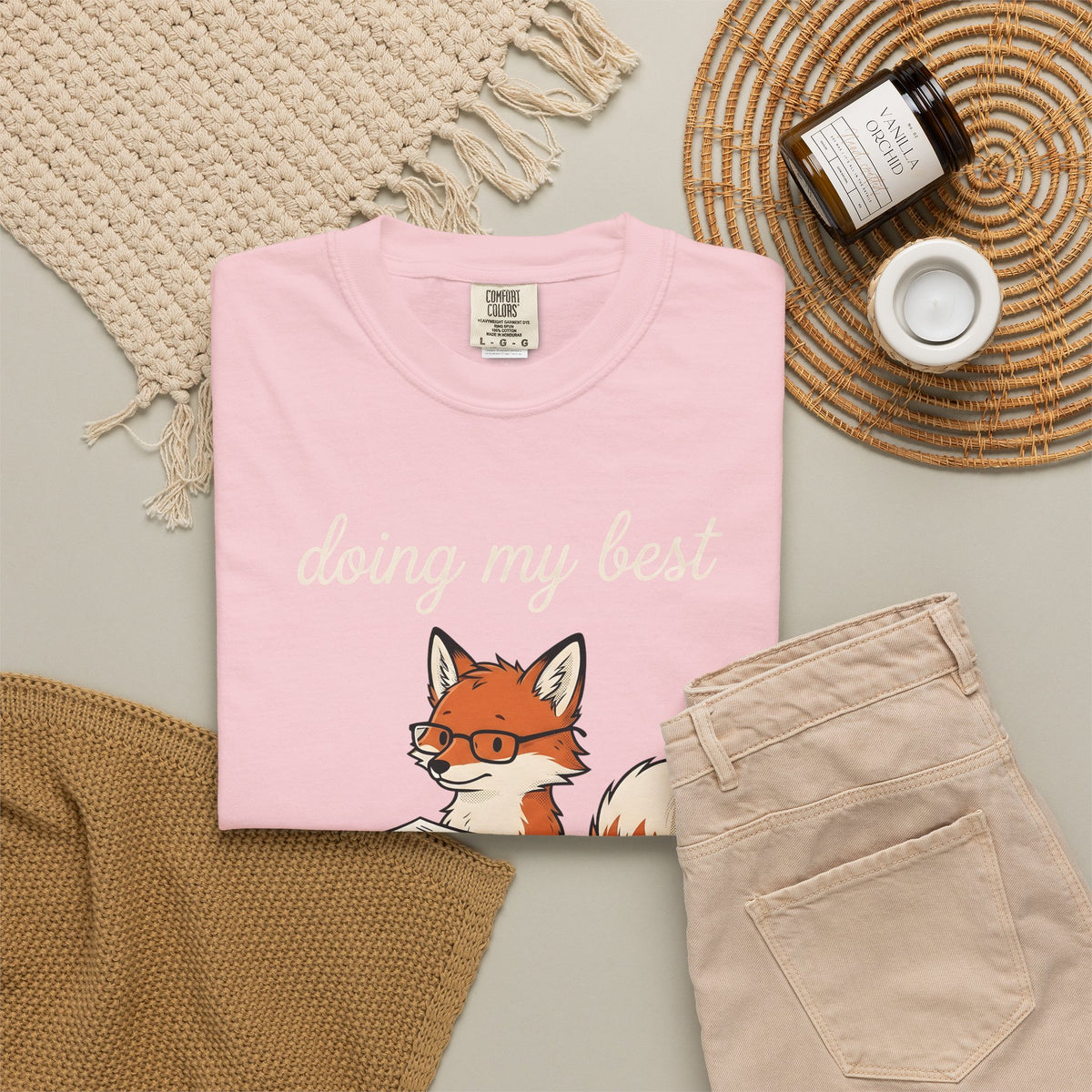 Fox Glasses T-Shirt Teacher Animal Gift Women Cute T-Shirt Spectacles T-Shirt Educator Enthusiast Adorable T-Shirt Wildlife Graphic Hand Drawn