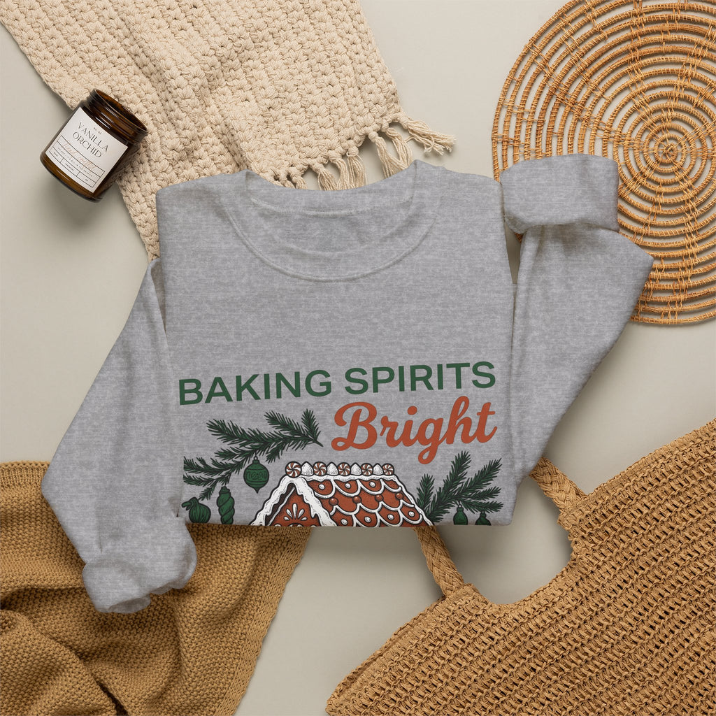 Gingerbread Cabin Sweatshirt Christmas Dessert Gift Women Cartoon Sweatshirt Gingerbread House Sweatshirt Xmas Fan Ginger Cartoon Sweatshirt Pastry Graphic
