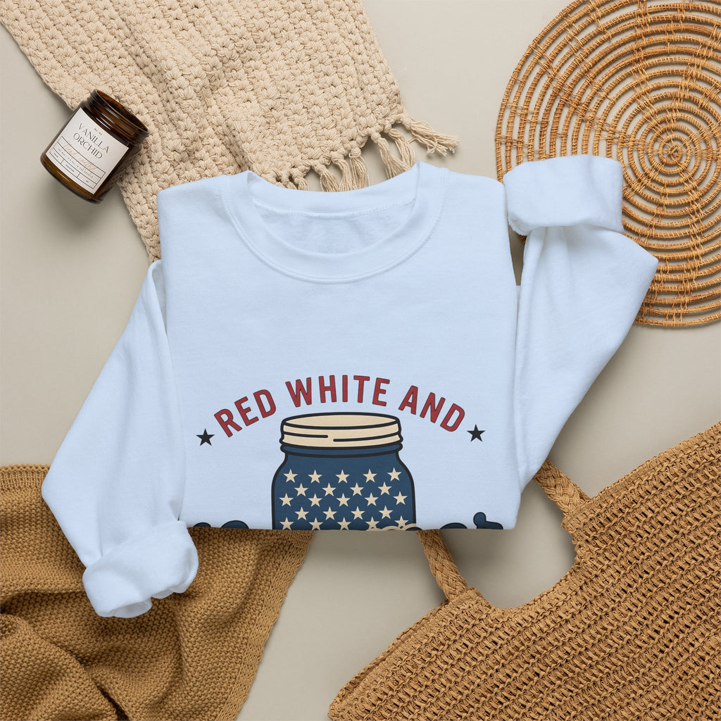 American Mason Jar Sweatshirt 4th Of July Summer Decor Gift Women Farmhouse Sweatshirt Mason Jar Sweatshirt Patriotic Fan Rustic Sweatshirt Summer Design