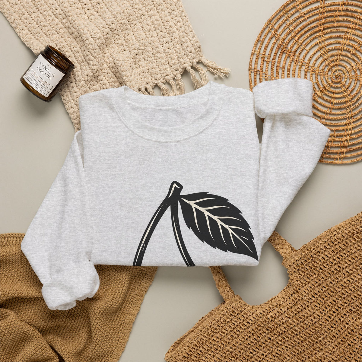 Cherry Illustration Sweatshirt Moms Produce Gift Women Rustic Sweatshirt Cherry Sweatshirt Mother Fan Vintage Sweatshirt Harvest Graphic Nostalgic Plaid Design