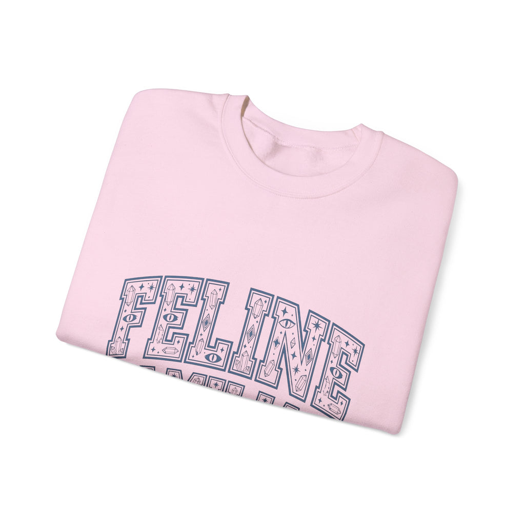 Gemstone Design Sweatshirt Cat Spellcraft Gift Women Magical Sweatshirt Crystal T-Sh